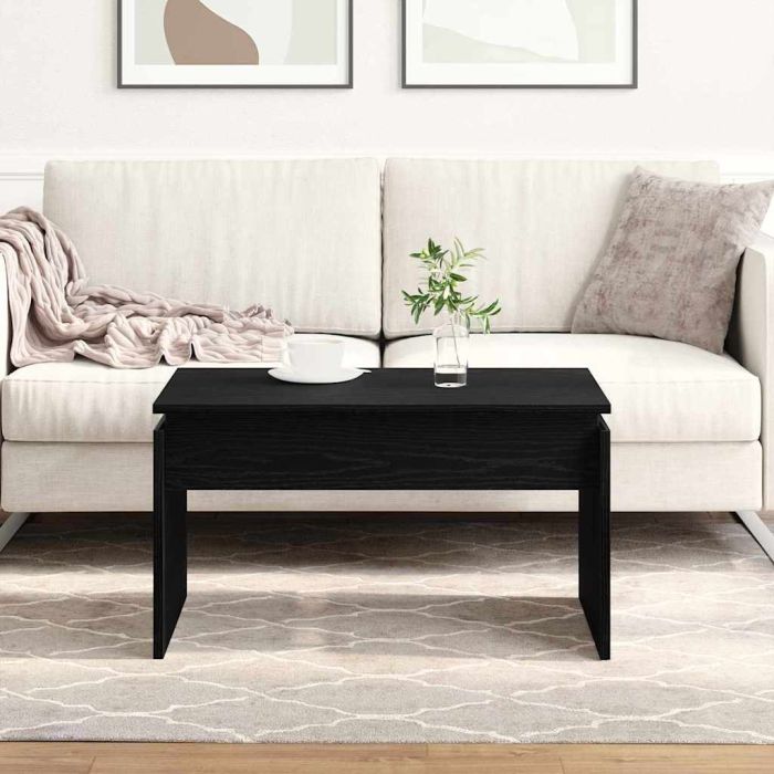 Black Oak Coffee Table 68x38x50 cm Made from Engineered Wood