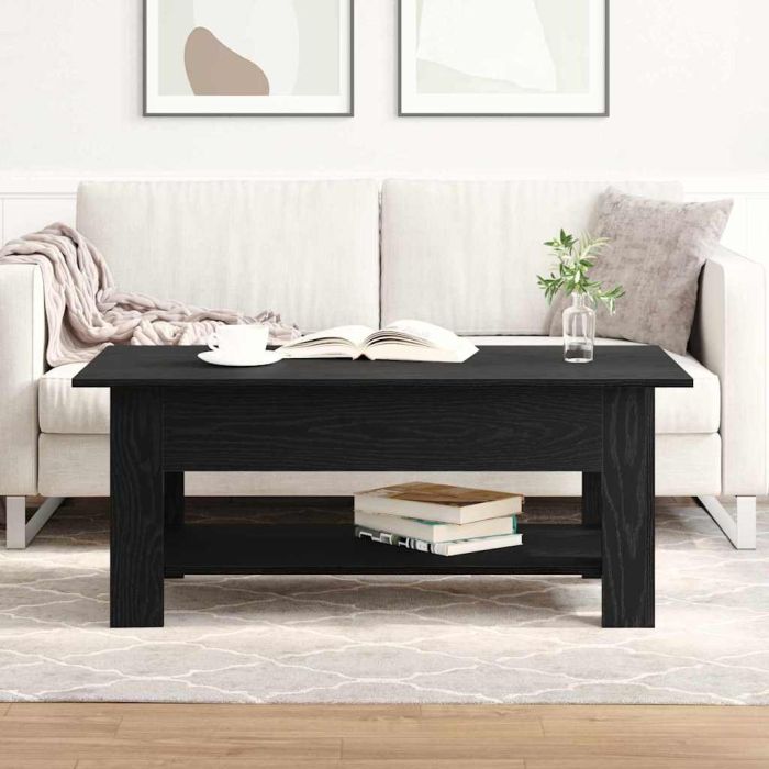 Coffee Table in Black Oak, 102x55x42 cm, Made from Engineered Wood