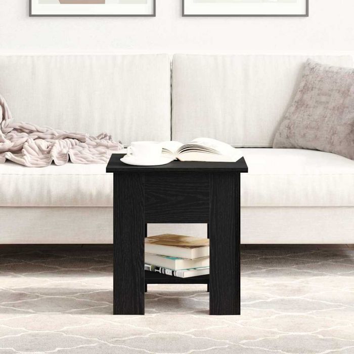 Coffee Table Black Oak 40x40x42 cm Engineered Wood