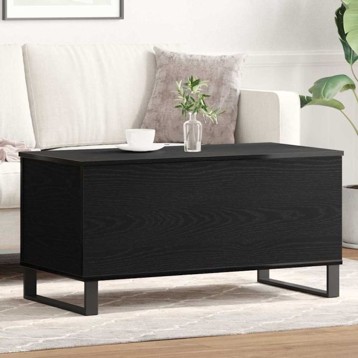Coffee Table Black Oak 90x44.5x45 cm Engineered Wood