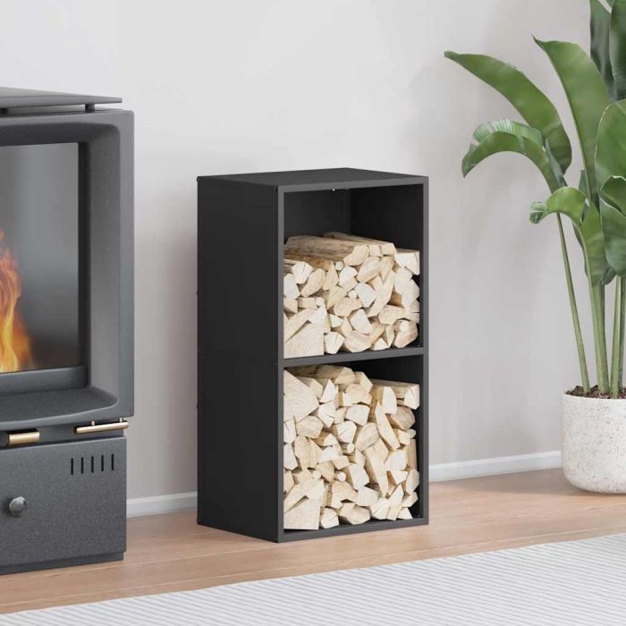 Firewood Rack Black 40x30x75 cm Cold-rolled steel