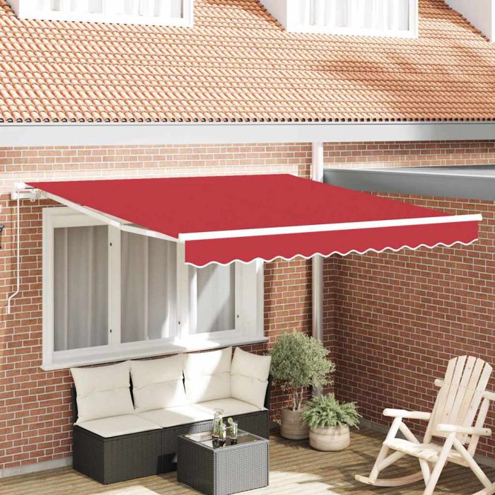 Manual Retractable Awning Red 300x250 cm
