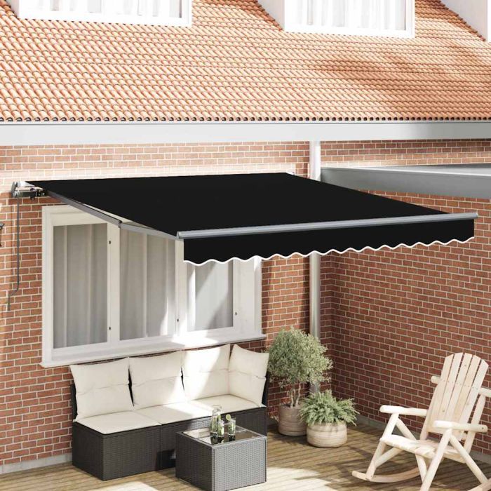 Manual Retractable Awning Black 350x250 cm