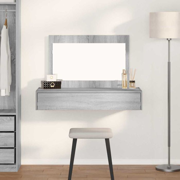 Wall Hanging Dressing Table Grey Sonoma 100x40x70 cm