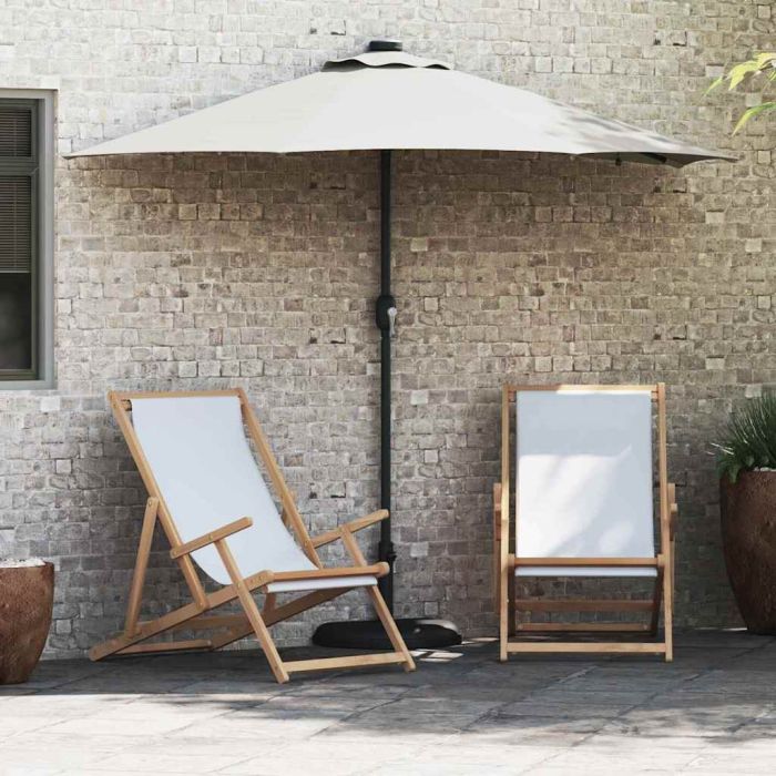 TAGLEN Garden Parasol Sand 294x150x223 cm Polyester and Steel