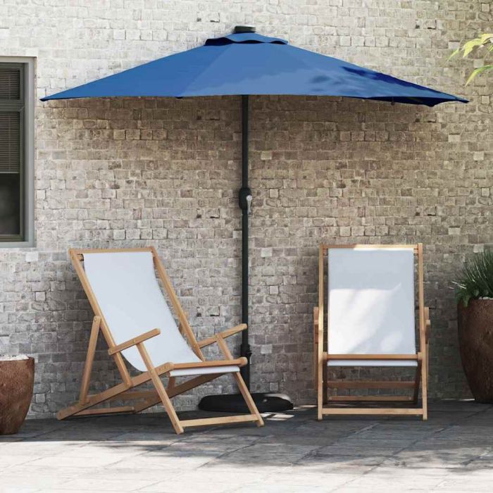 TAGLEN Garden Parasol Azurblau 294x150x223 cm Polyester and Steel