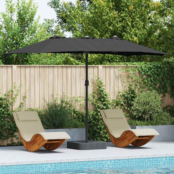 TAGLEN Garden Parasol 385x209x244 cm Polyester and Steel - Black