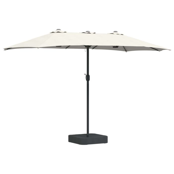 TAGLEN Garden Parasol Sand and Anthracite 385x209x244 cm Polyester