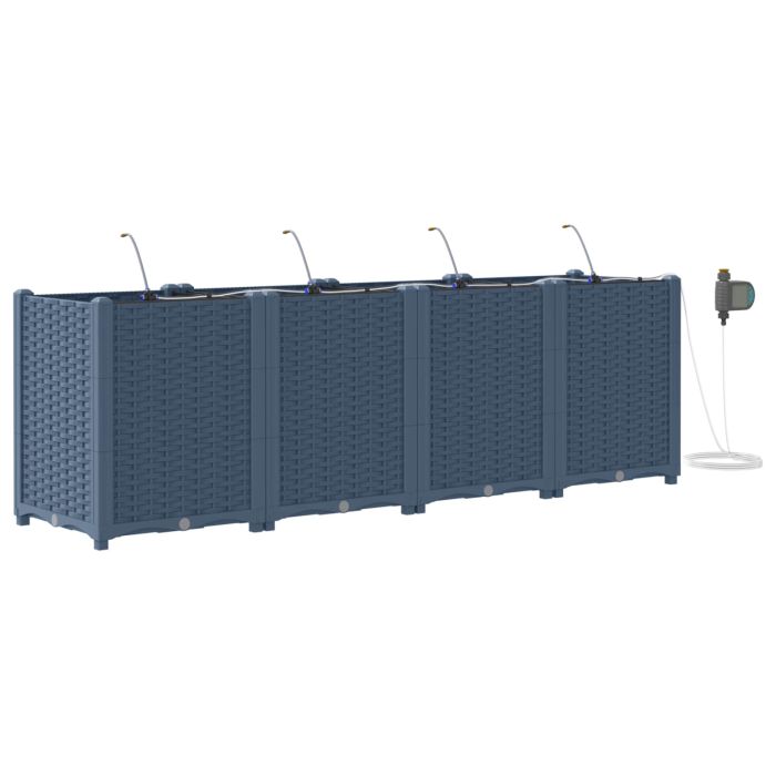 LIHRIDG Garden Planter 4 pcs 120x120x142 cm Steel - Grey
