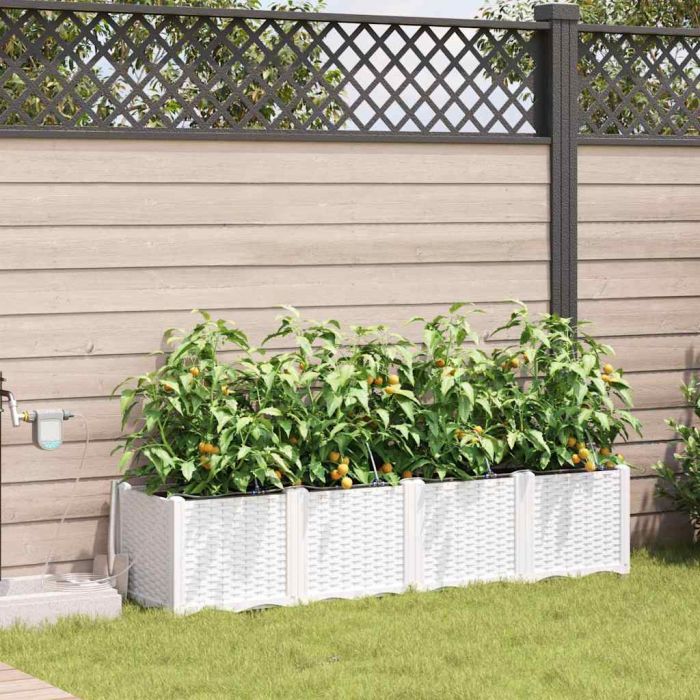 LIHRIDG Garden Planter 4 pcs Steel - White