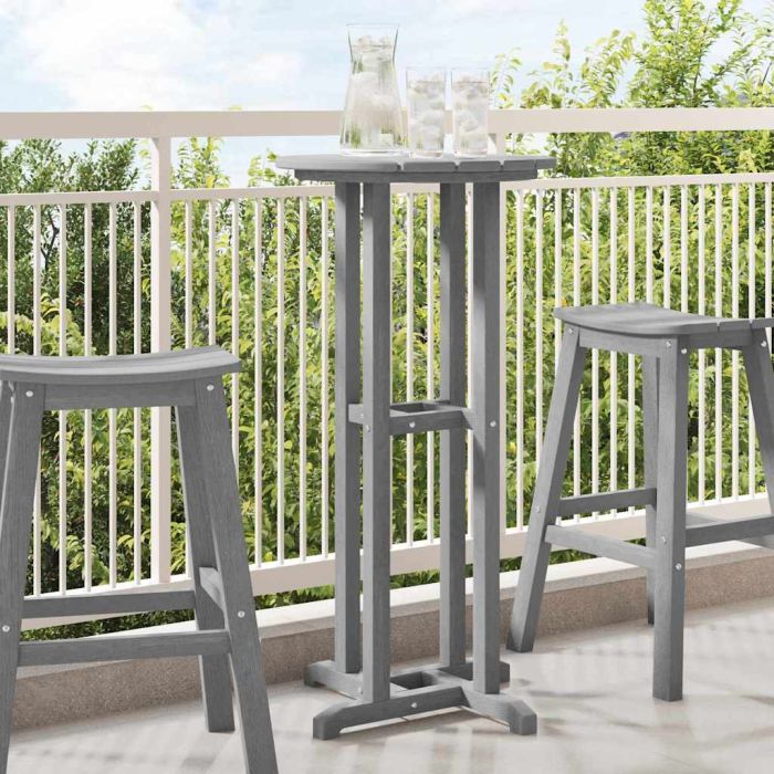 PAOFORD Bar Table Light 55x55x107 cm Polyethylene - Grey