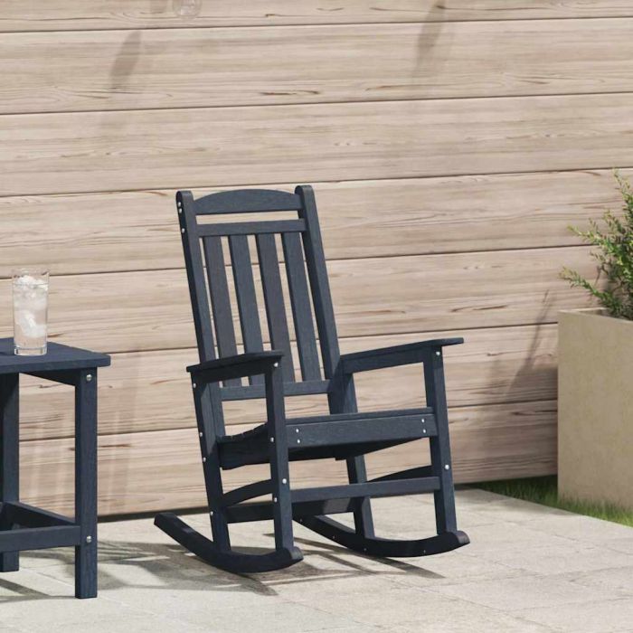 PAOFORD Garden Rocking Chair Navy 92x70x108cm HDPE - Blue