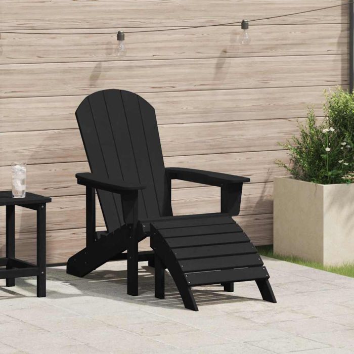 PAOFORD Adirondack Chair 82x74x92 cm HDPE - Black