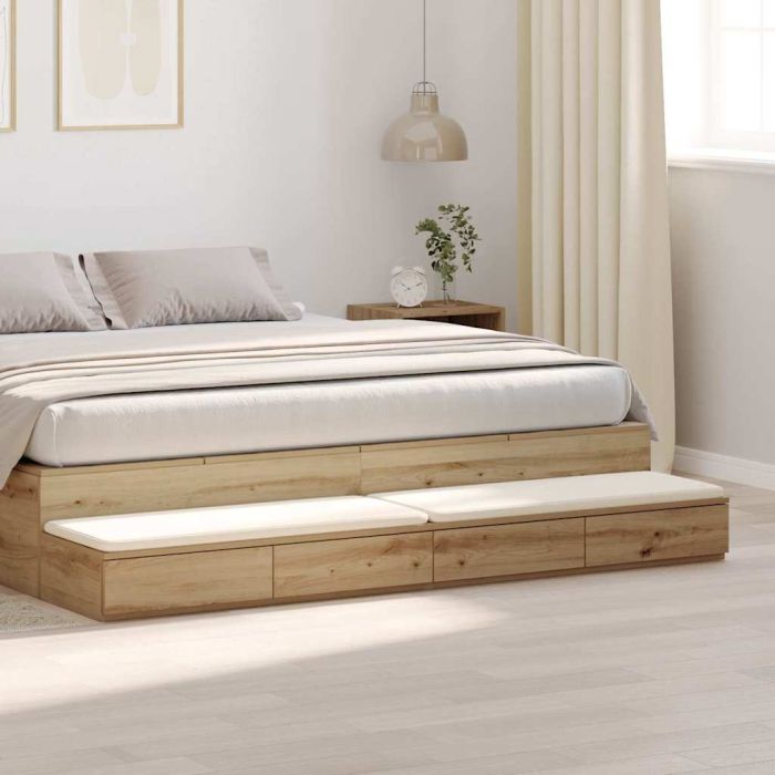 Bed Drawers Artisan Oak 200x36.5x16.5 cm Engineered Wood
