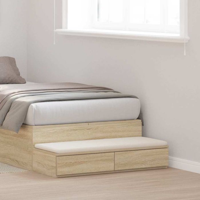 Bed Drawers Sonoma Oak 80x36,5x16,5 cm Engineered Wood