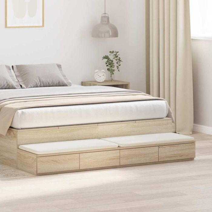 Bed Drawers in Sonoma Oak - 135 x 36.5 x 16.5 cm - Made of Engineered Wood