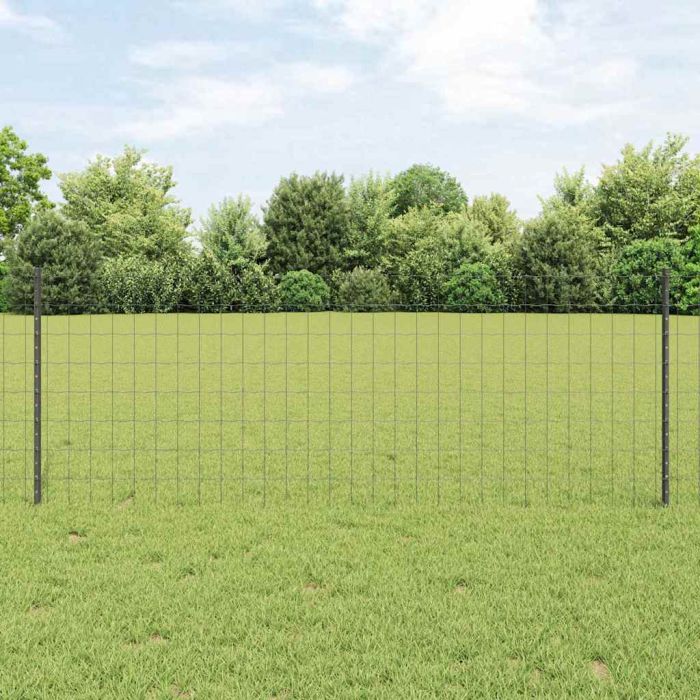 Euro Fence with 11 U Posts Grey 0,8x25 m Steel