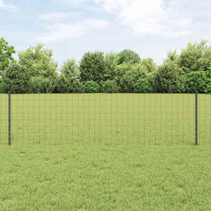 Euro Fence with 11 U Posts Grey 0,6x25 m Steel