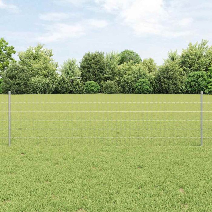 Euro Fence with 11 U Posts Silver 0,6x25 m Steel