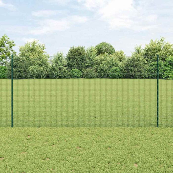 Welded Wire Fence with 22 U Posts Green 1.2x50 m Steel