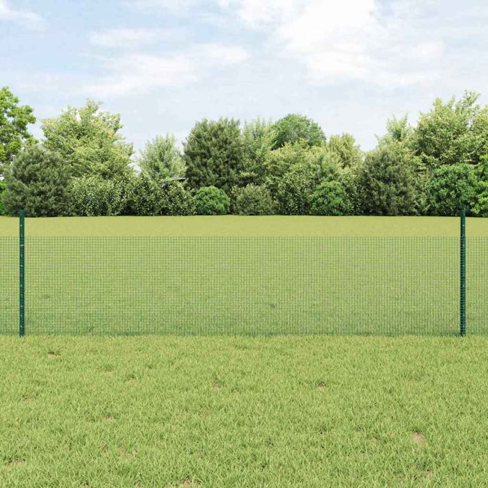 Welded Wire Fence with 44 U Posts Green 0.5x100 m Steel