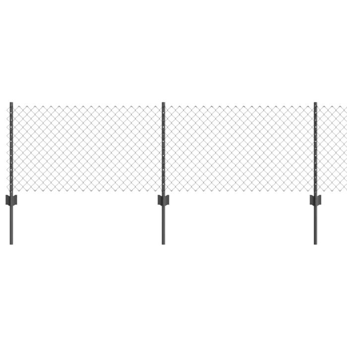 Welded Wire Fence with 5 U Posts Grey 0.4x10 m Steel
