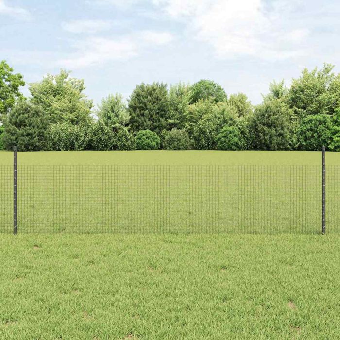 Welded Wire Fence with 22 U Posts Grey 0.5x50 m Steel