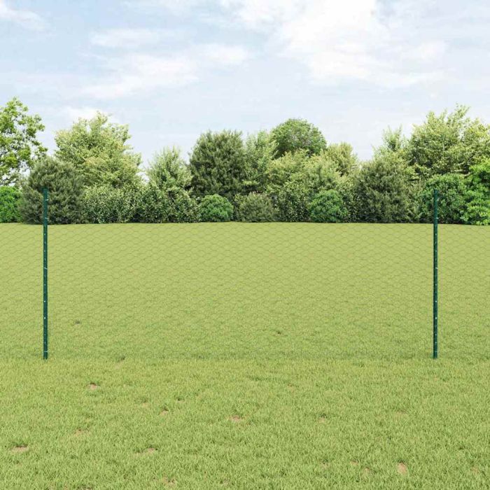 Fence Posts 5 pcs U-Channel Green 100 cm Steel