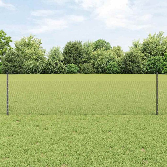 Fence Posts 5 pcs U-Channel Grey 60 cm Steel