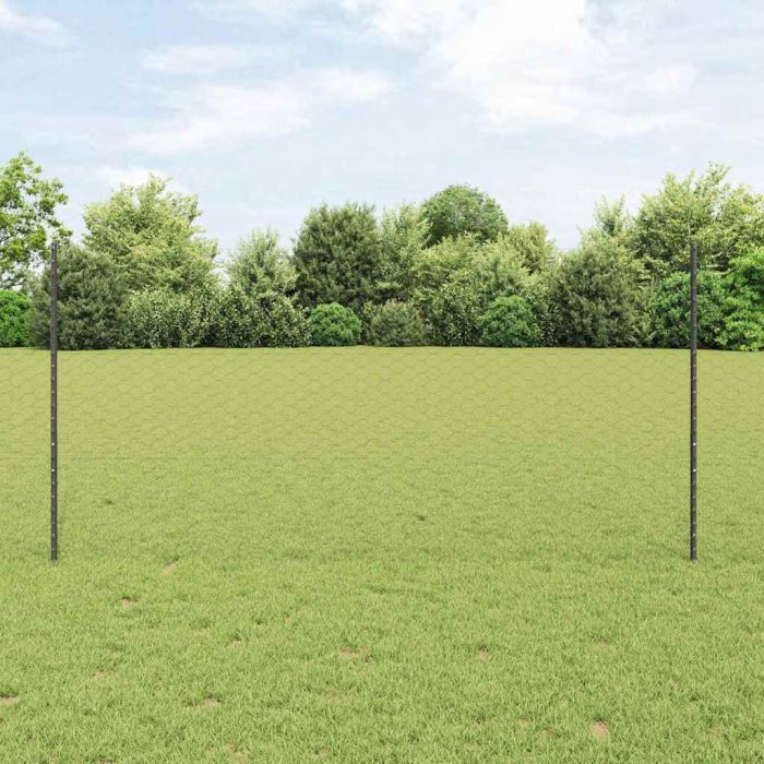 Fence Posts 10 pcs U-Channel Grey 120 cm Steel