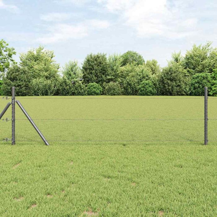 Hexagon Fence Grey 0,8x50 m Steel