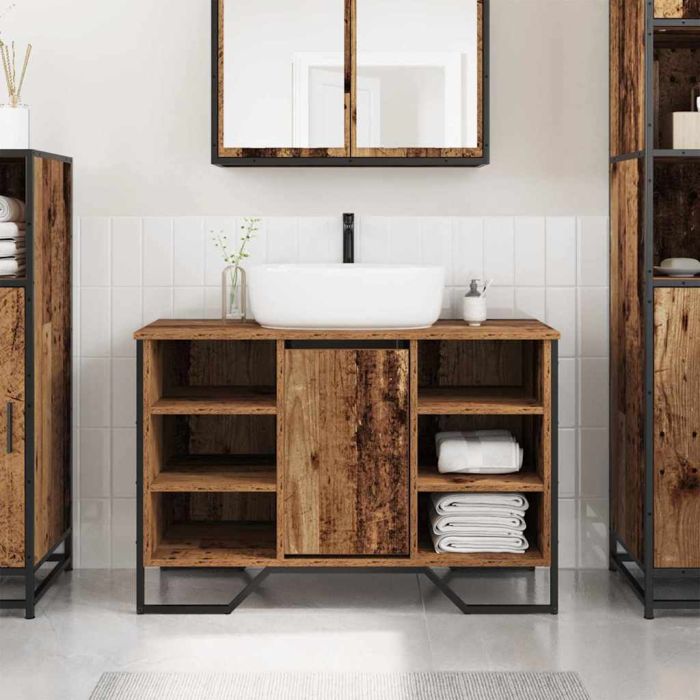 Bathroom Sink Cabinet Old Wood 91x35x60 cm Engineered Wood