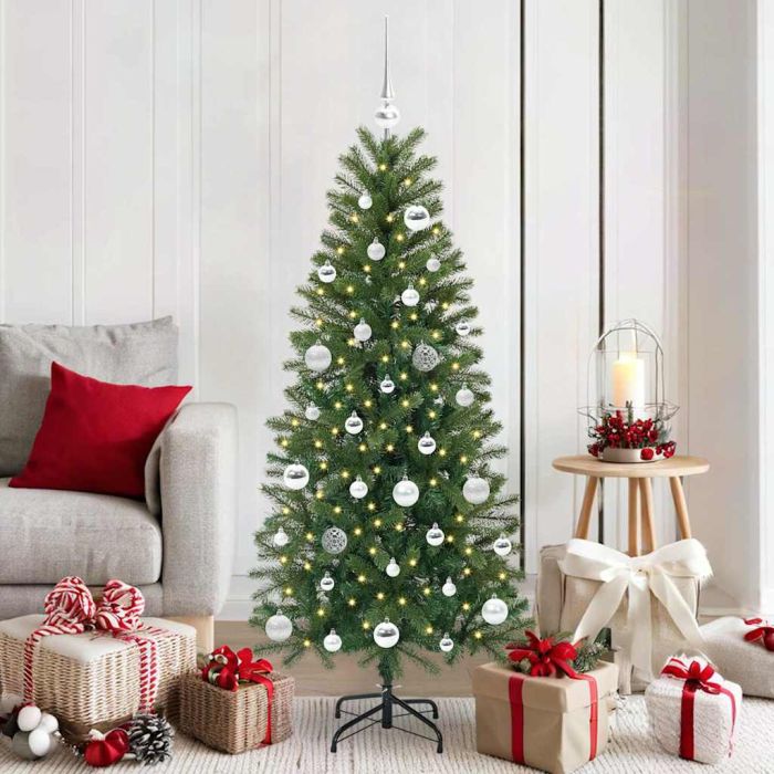 COZLYN Artificial Christmas Tree with 150 LEDs Green 150 cm PE and PVC