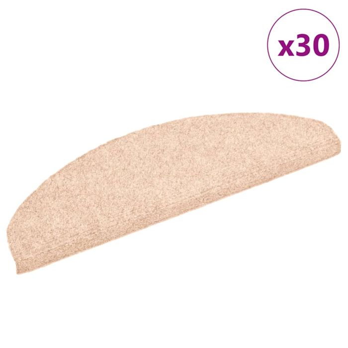 Stair Mats Self-adhesive 30 pcs Cream 65x21x4 cm