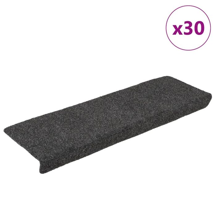 Stair Mats Self-adhesive 30 pcs Anthracite 65x21x4 cm