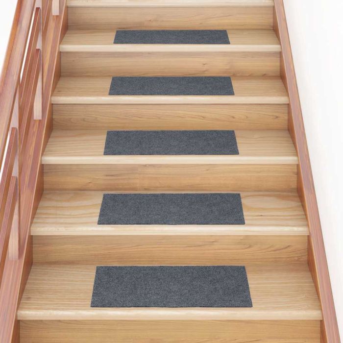 Stair Mats Self-adhesive 30 pcs Light Grey 60x25 cm Rectangular
