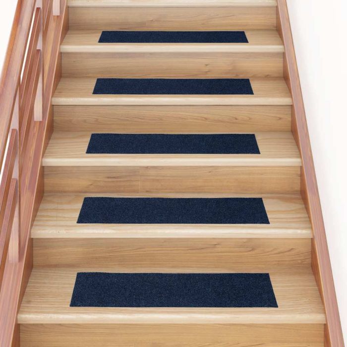 Stair Mats Self-adhesive 30 pcs Blue 76x20 cm Rectangular