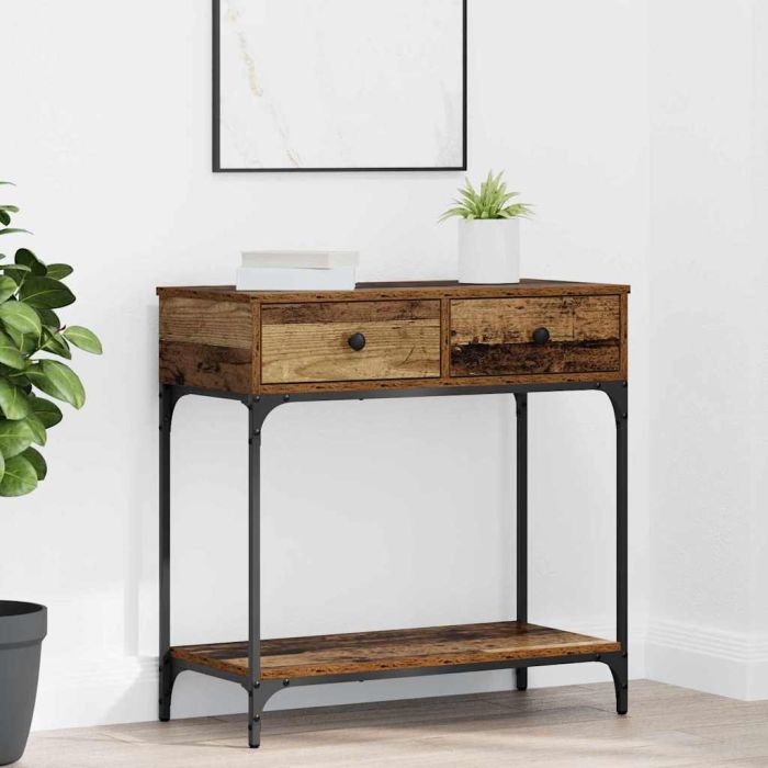 Console Table Old Wood 75x34.5x75 cm Engineered Wood