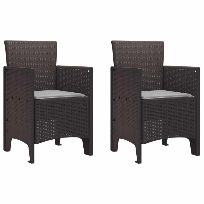 MEFORD Garden Chair 2 pcs 53x49x85 cm Polypropylene - Brown