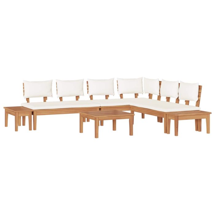 ERMFORD Garden Sofa Set 4 pcs Brown and - Cream