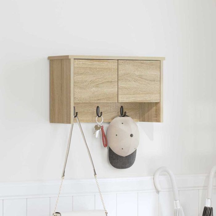 Wall-Mounted Coat Rack with Shelf Sonoma oak 50 x 20 x 30 cm