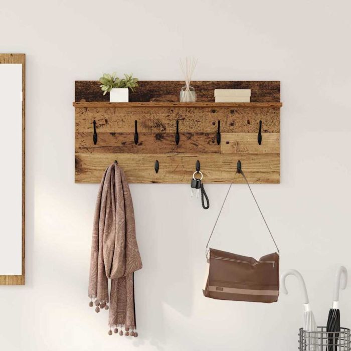 Wall-Mounted Coat Rack Old wood 80 x 40 x 12 cm Engineered wood