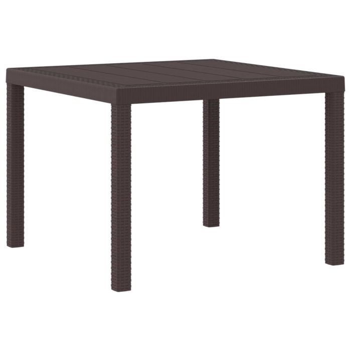 TARIDG Garden Dining Table 100x100x73 cm Poly Rattan - Brown