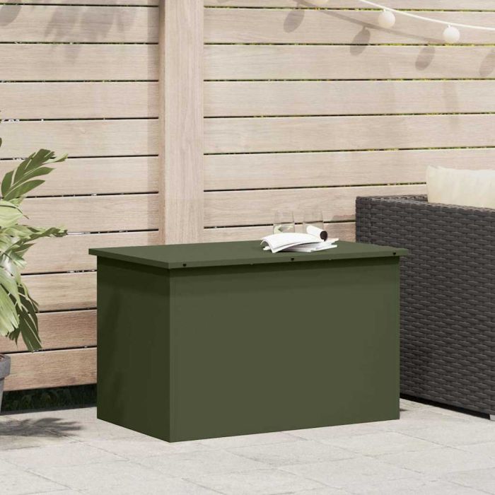 PERCOVE Outdoor Storage Box Olive 80x50.5x50 cm Steel - Green