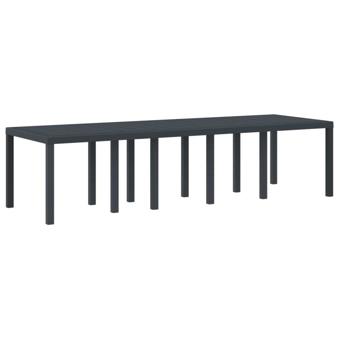 ORHEAT Garden Dining Table Anthracite 300x100x73 cm Poly Rattan