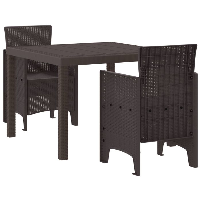 ORHEAT Garden Dining Set 3 pcs Polypropylene - Brown
