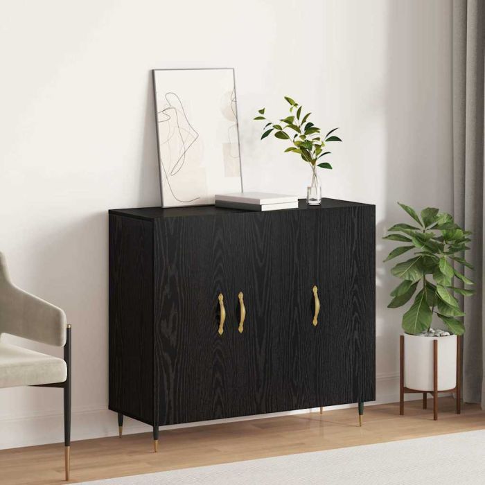 Sideboard Black 90 x 34 x 80 cm Engineered wood
