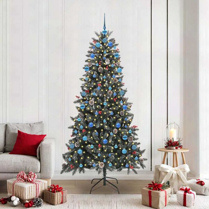 BRINLO Artificial Christmas Tree with 300 LEDs with Stand Green 210 cm