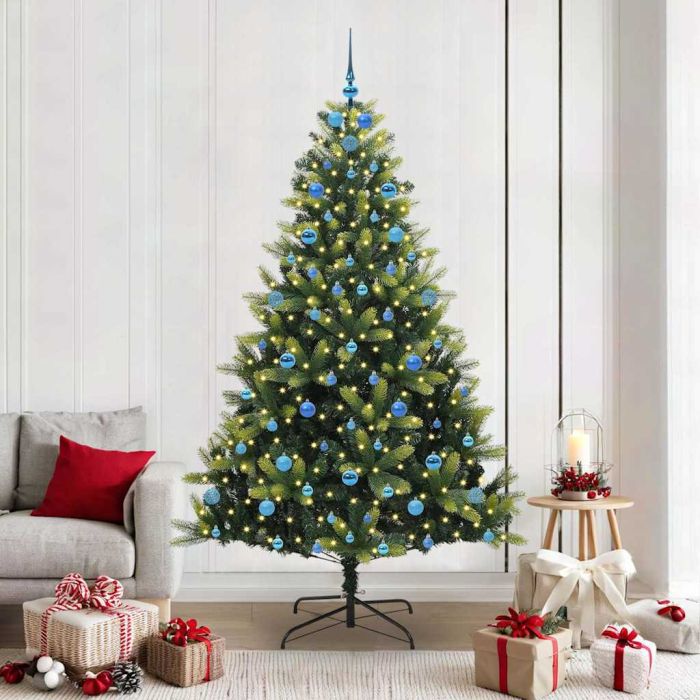 BRISKA Artificial Hinged Christmas Tree 300 LEDs Green 210 cm