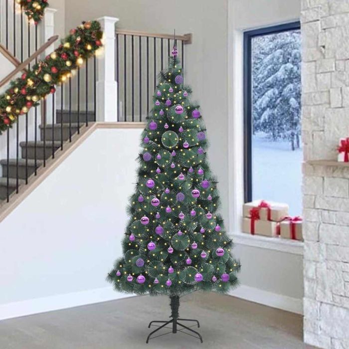 FIRDEN Artificial Pre-lit Christmas Tree with Ball Set Green 240 cm